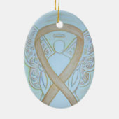 Pastel Gold Awareness Ribbon Angel Ornament (Achterkant)