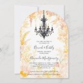 Pastel Gold Chic Floral Chandelier Bridal Shower Kaart (Voorkant)