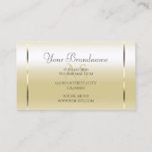 Pastel Gold Cream Effect Sparkle Diamonds Initiale Visitekaartje (Achterkant)