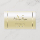 Pastel Gold Cream Effect Sparkle Diamonds Initiale Visitekaartje (Voorkant)
