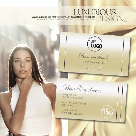Pastel Gold Cream Effect Sparkle Diamonds toevoege Visitekaartje