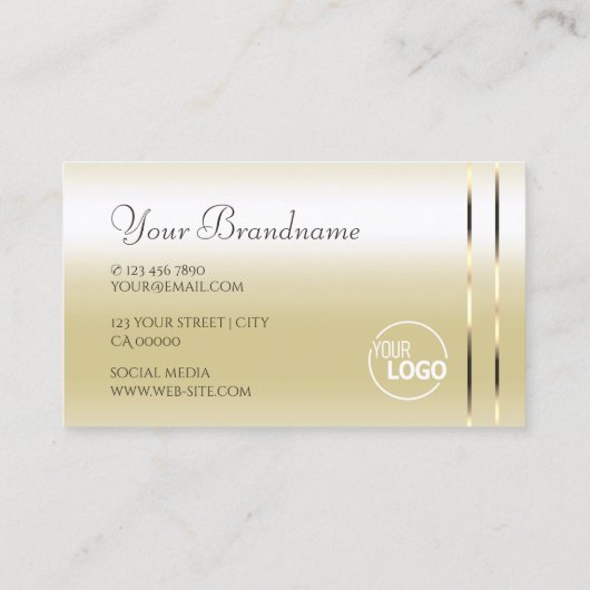 Pastel Gold Cream Effect Sparkle Diamonds toevoege Visitekaartje (Achterkant)