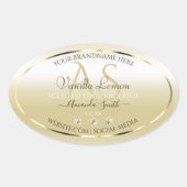 Pastel Gold Cream Product Labels diamanten Initial (Voorkant)