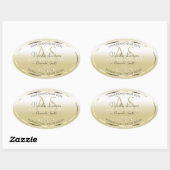 Pastel Gold Cream Product Labels diamanten Initial (Vel)