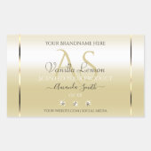 Pastel Gold Cream Product Labels diamanten Initial (Voorkant)
