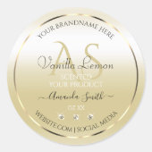 Pastel Gold Cream Product Labels diamanten Initial (Voorkant)