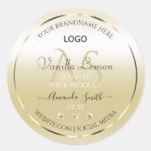 Pastel Gold Cream Product Labels - Logo en Initial (Voorkant)