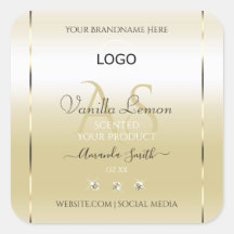 Pastel Gold Cream Product Labels - Logo en Initial