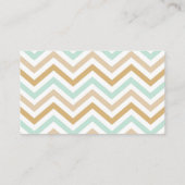 Pastel Gold en Green Zig Zag Baby Diaper Raffle Informatiekaartje (Achterkant)