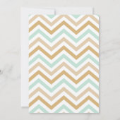 Pastel Gold en Green Zig Zag Baby Invitation (Achterkant)
