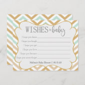 Pastel Gold en Green Zig Zag Baby Wishes (Voorkant / Achterkant)