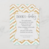 Pastel Gold en Green Zig Zag Neutral Baby Books Informatiekaartje (Voorkant / Achterkant)