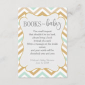 Pastel Gold en Green Zig Zag Neutral Baby Books Informatiekaartje (Voorkant)