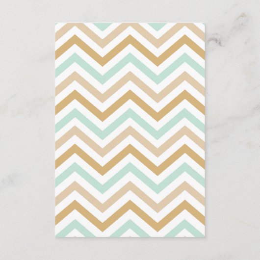 Pastel Gold en Green Zig Zag Neutral Baby Books Informatiekaartje (Achterkant)
