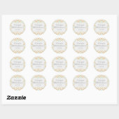 Pastel Gold en Green Zig Zag Neutrale Baby Ronde Sticker (Vel)