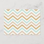 Pastel Gold en Green Zig Zag Neutrale Baby RSVP Informatiekaartje (Achterkant)