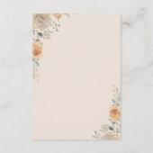 Pastel Gold Floral Wedding Enclosure Card  Informatiekaartje (Achterkant)