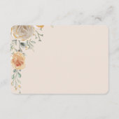 Pastel Gold Floral Wedding Enclosure Card  Informatiekaartje (Achterkant)