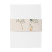 Pastel & Gold Floral Wedding Invitation Uitnodigingen Wikkel (Achterkant Voorbeeld)