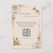 Pastel Gold Floral Wedding RSVP Card Kaartje (Voorkant)