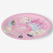 Pastel Gold Glitter Flower Papieren Bordje (Gekanteld)