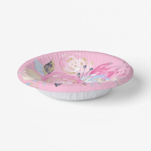 Pastel Gold Glitter Flower Papieren Kommen (Gebogen)