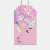 Pastel Gold Glitter Flowers Cadeaulabel (Voorkant)