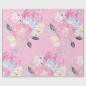 Pastel Gold Glitter Flowers Cadeaupapier (Vlak)