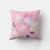 Pastel Gold Glitter Flowers Kussen (Achterkant)