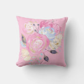 Pastel Gold Glitter Flowers Kussen (Voorkant)