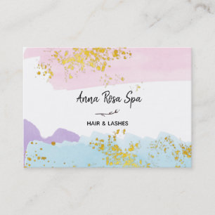 *~* Pastel Gold Glitter Roos Bud Splash Visitekaartje
