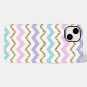 Pastel Gold Glitter Zigzag Patroon Case-Mate iPhone Case (Achterkant (horizontaal))
