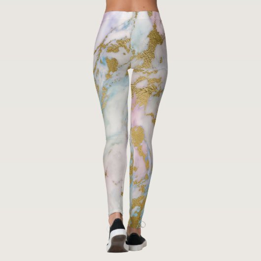 PASTEL Gold Marble Abstract ACTIEVE LEGGINGS (Achterkant)