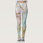 PASTEL Gold Marble Abstract ACTIEVE LEGGINGS (Voorkant)