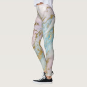PASTEL Gold Marble Abstract ACTIEVE LEGGINGS (Links)