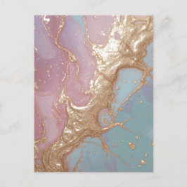 Pastel Gold Marble Feestdagenkaart