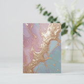 Pastel Gold Marble Feestdagenkaart (Staand voorkant)