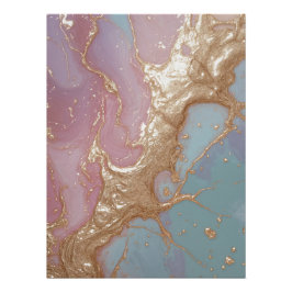 Pastel Gold Marble Perfect Poster