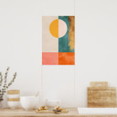 Pastel Gold Mid Century Abstract Geometrisch Moder Poster (Keuken)