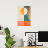 Pastel Gold Mid Century Abstract Geometrisch Moder Poster (Thuiskantoor)
