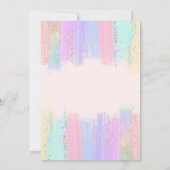 Pastel Gold Regenboog 1e Verjaardagsfeest Uitnodig Kaart (Achterkant)