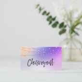*~* Pastel Gold String Lights Clairvoyant Reader Visitekaartje (Staand voorkant)