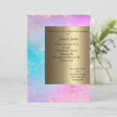 PASTEL GOLD WEDDING INVITATION NEW KAART (Staand voorkant)