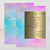 PASTEL GOLD WEDDING INVITATION NEW KAART (Voorkant / Achterkant)
