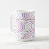 Pastel golf abstract patroon koffiemok (Voorkant links)
