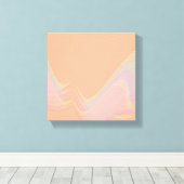 Pastel golven gewikkeld canvas print (Insitu (Houten vloer))
