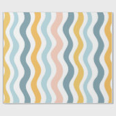 Pastel golvende lijnen cadeaupapier (Vlak)