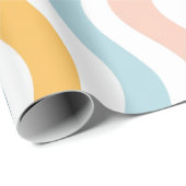 Pastel golvende lijnen cadeaupapier (Rol Hoek)