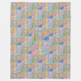 Pastel gooien grote Glas in lood effect Fleece Deken