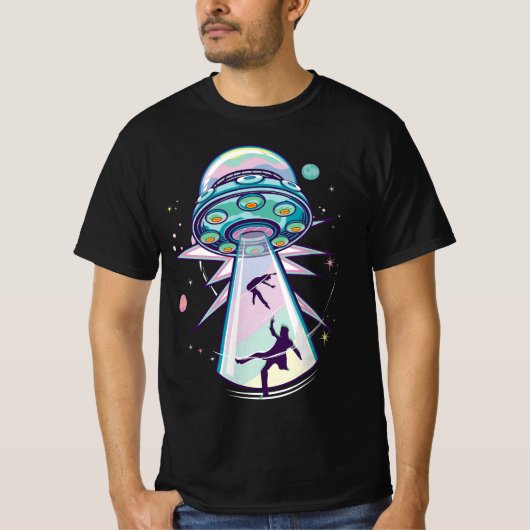 Pastel Goth Alien Abduction Aesthetic Spaceship Nu T-shirt (Voorkant)